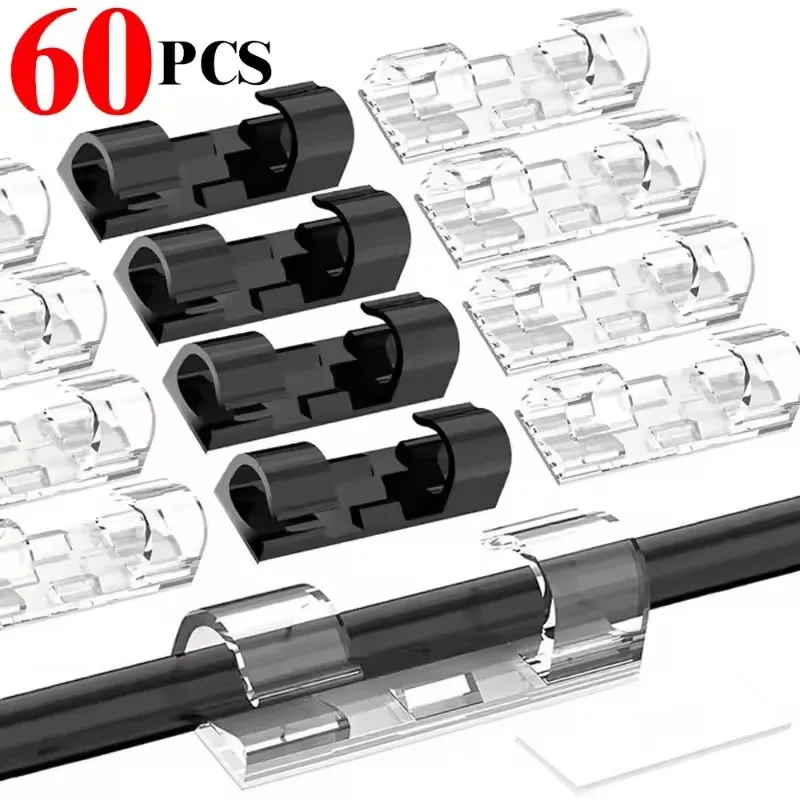 Desk Setup Cable Management - Cable Clips Organizer Drop Wire Holder