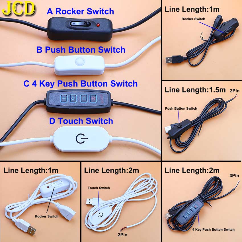 Desk Setup Led Strip - 5V Switch Power Supply Wire USB