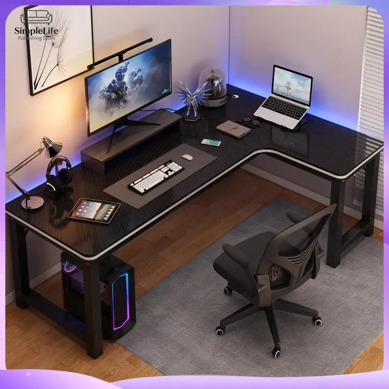 Desk Setup For Laptop And Monitor - Corner Gaming Desk Computer Desk for