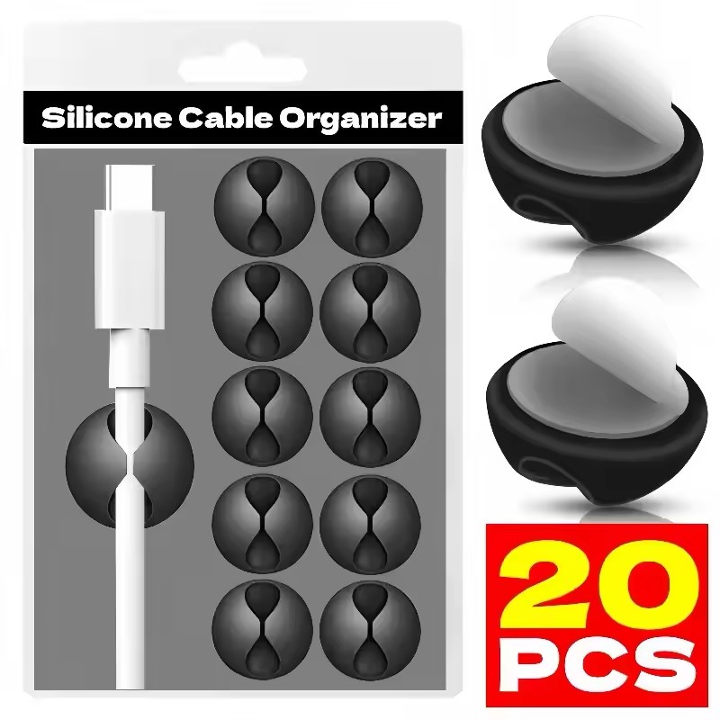 Desk Setup Cable Management - Cable Clips Phone Cord Holder USB