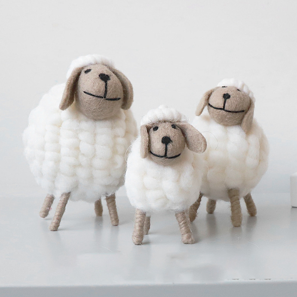 Desk Setup At Home - Festival Lamb Birthday Wool Felt Sheep