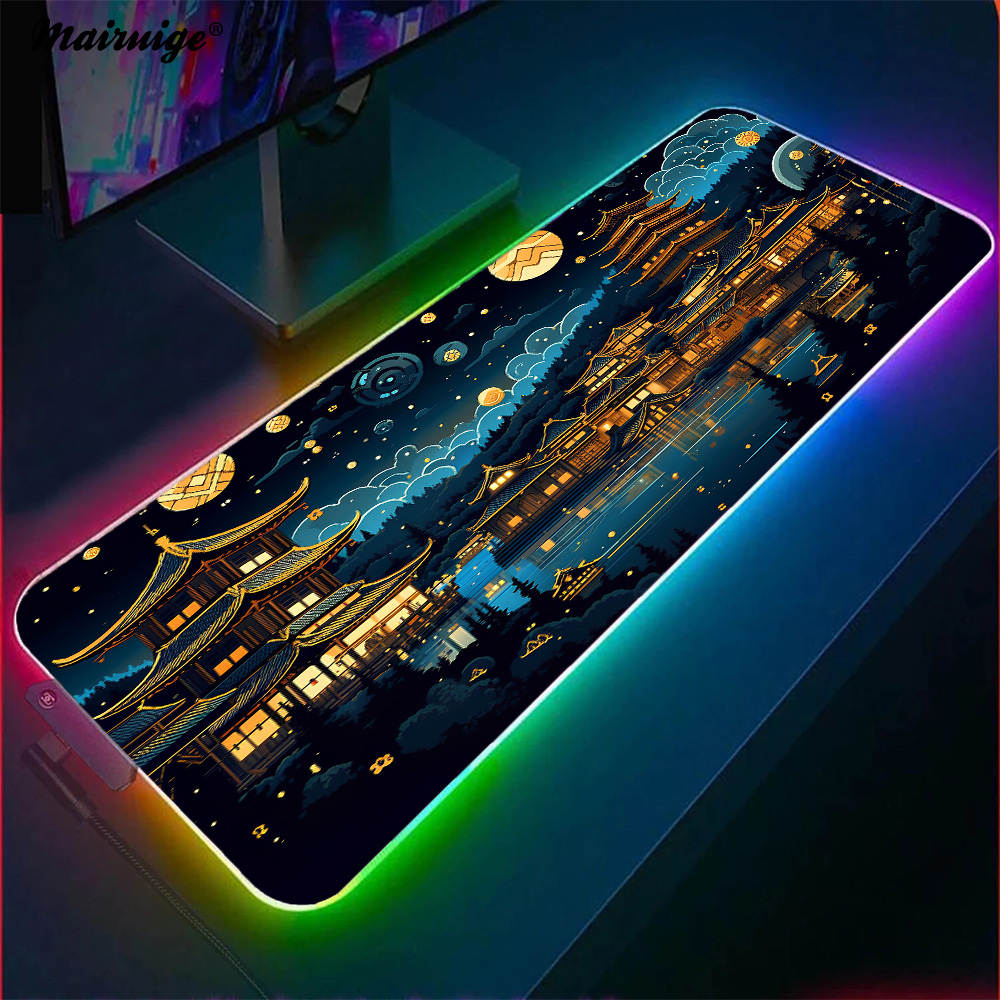 Desk Setup At Office - Chinese Architecture At Night Setup Gamer