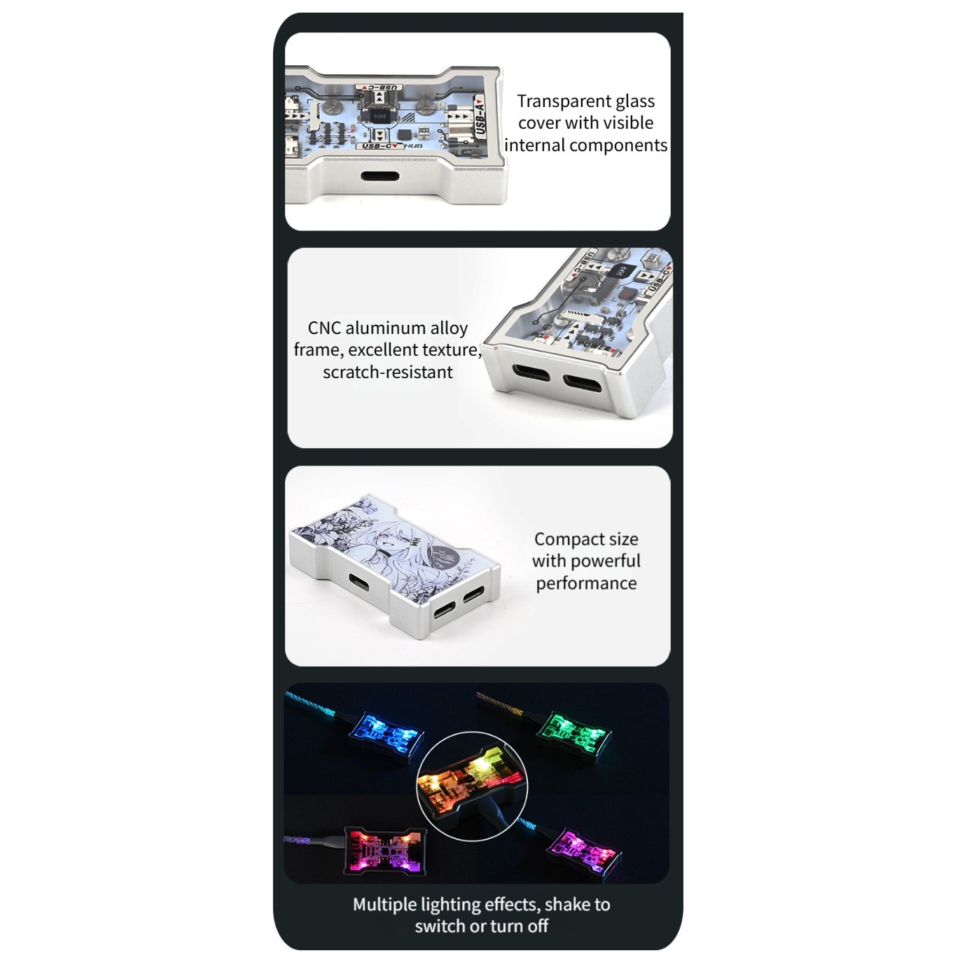 RGB USB Hub 2 Input 3 Output A - Desk Setup Rgb review and price