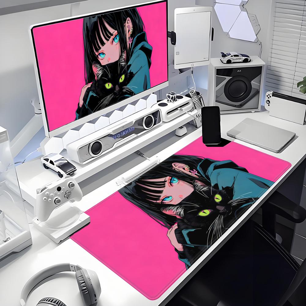 Gaming Mouse Pad Anime Black C - Desk Setup Gadgets review and price