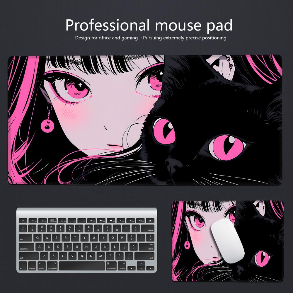 Gaming Mouse Pad Anime Black C - Desk Setup Gadgets review and price