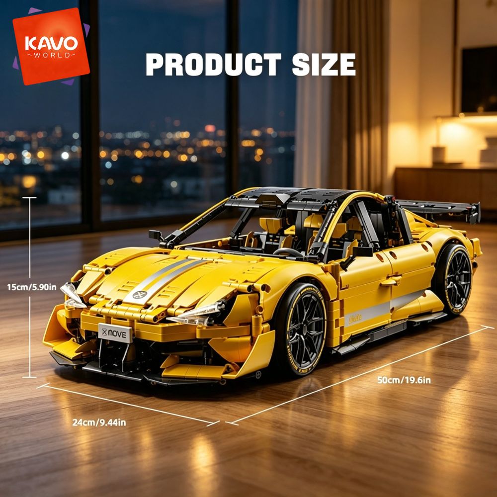 KAVOWORLD 2143pcs Yellow 1:10  - Desk Setup Build review and price