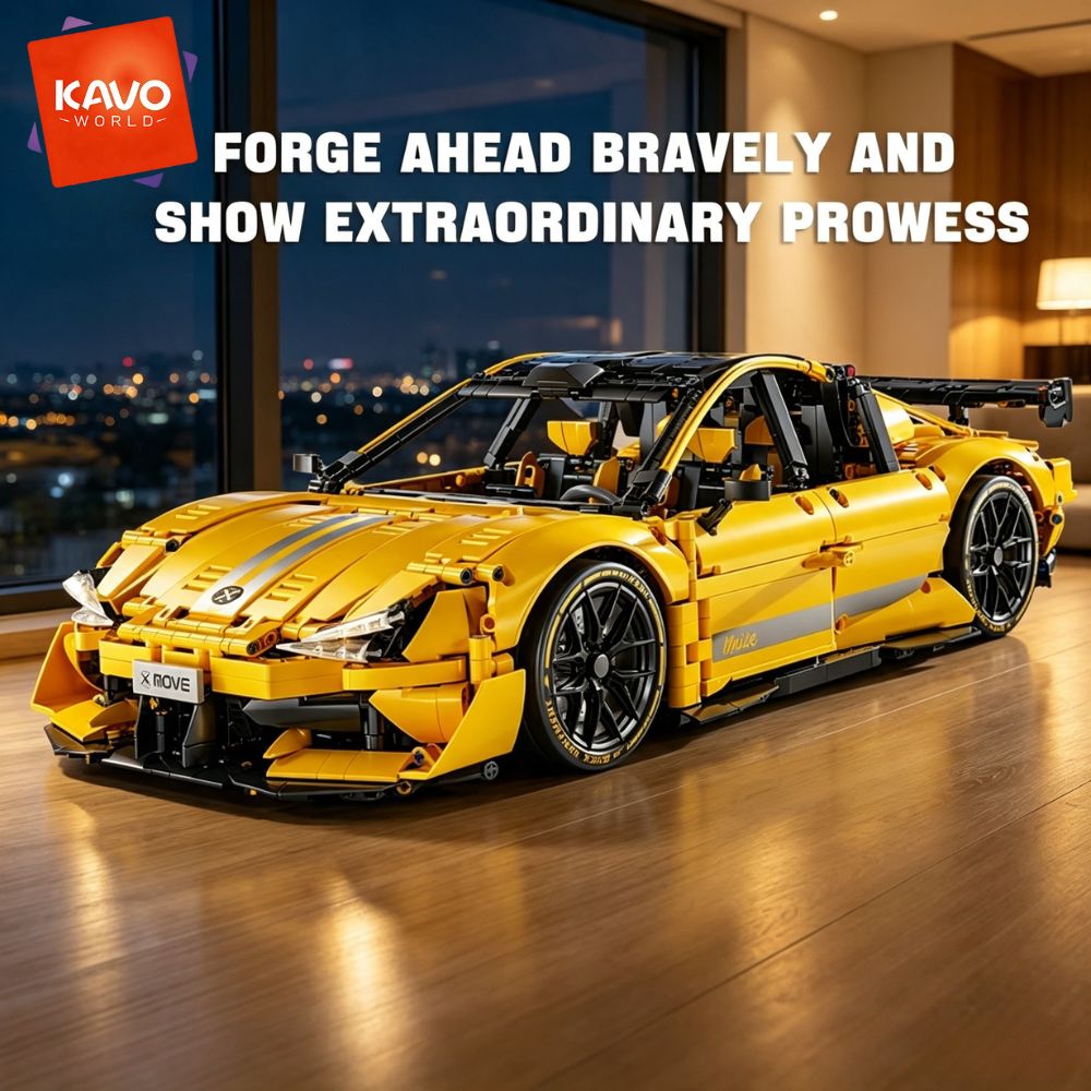 KAVOWORLD 2143pcs Yellow 1:10  - Desk Setup Build review and price