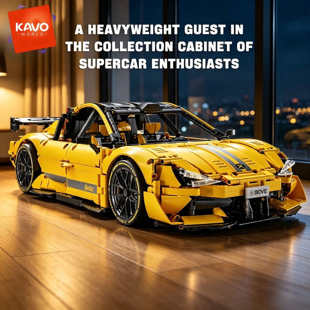 KAVOWORLD 2143pcs Yellow 1:10  - Desk Setup Build review and price