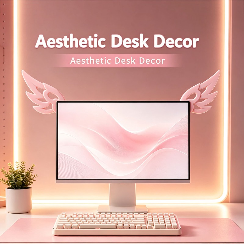 Kawaii 3D Wing Decor for Compu - Desk Setup Gadgets review and price
