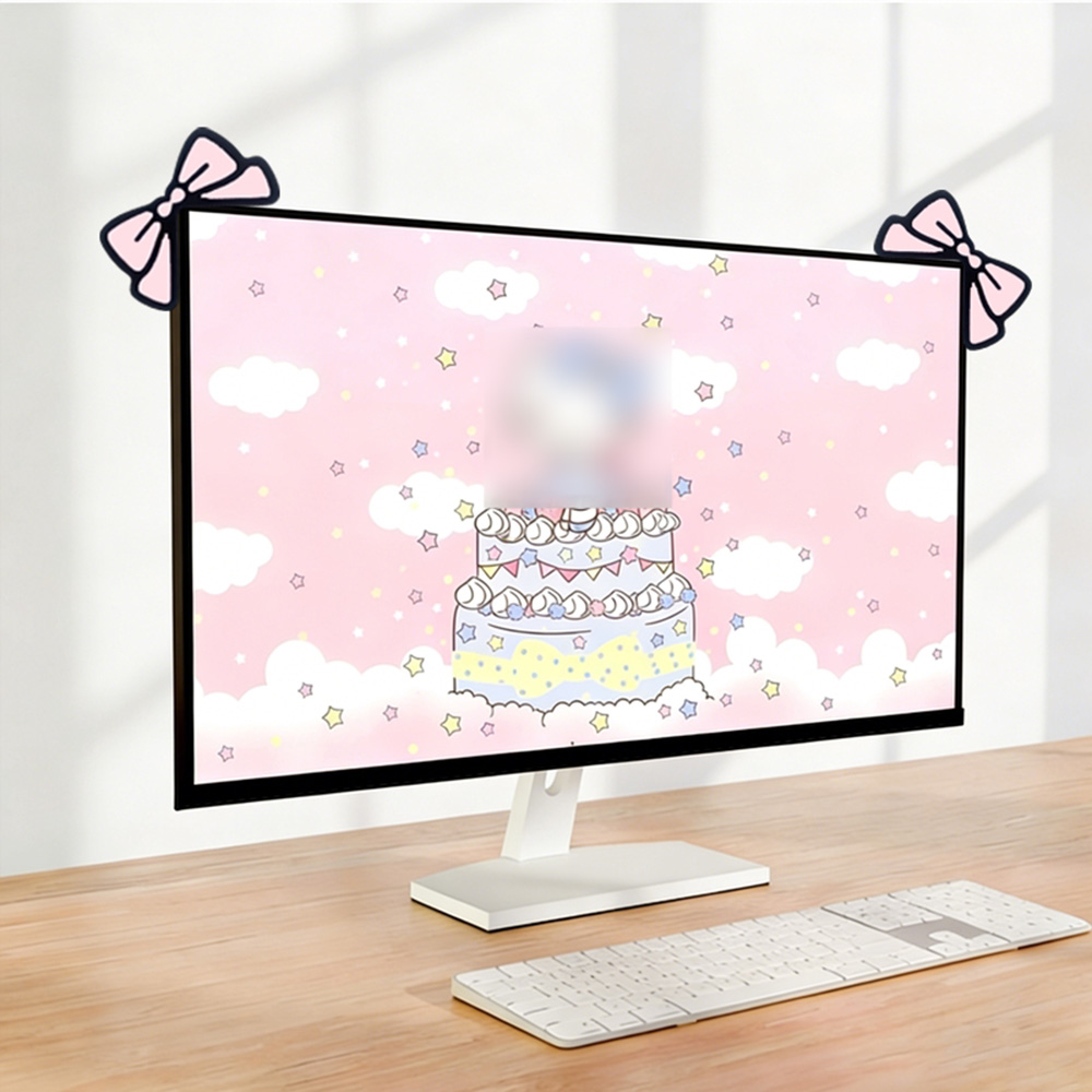 Cute Pink Bow Monitor Decor Ka - Desk Setup For Laptop And Monitor review and price