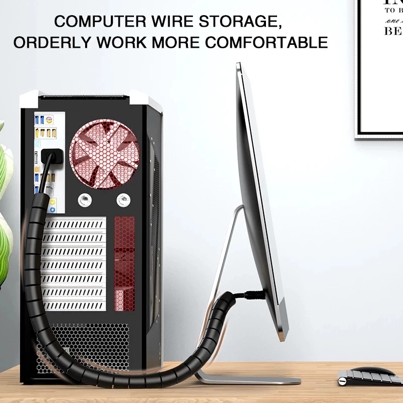 2M/1M Flexible Spiral Cable Wi - Desk Setup Cable Management review and price