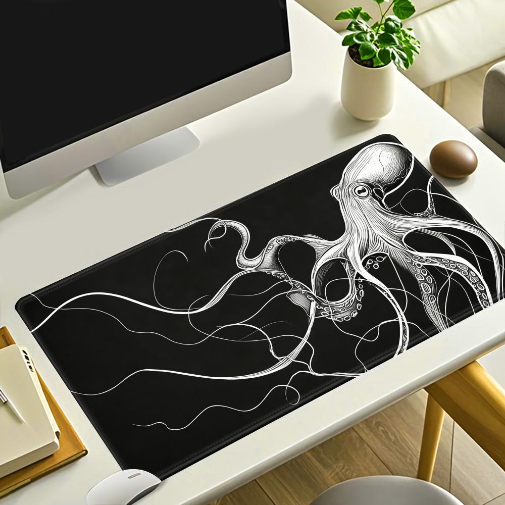 HYBXAXC Octopus Mouse Pad, Bla - Desk Setup Black And White review and price