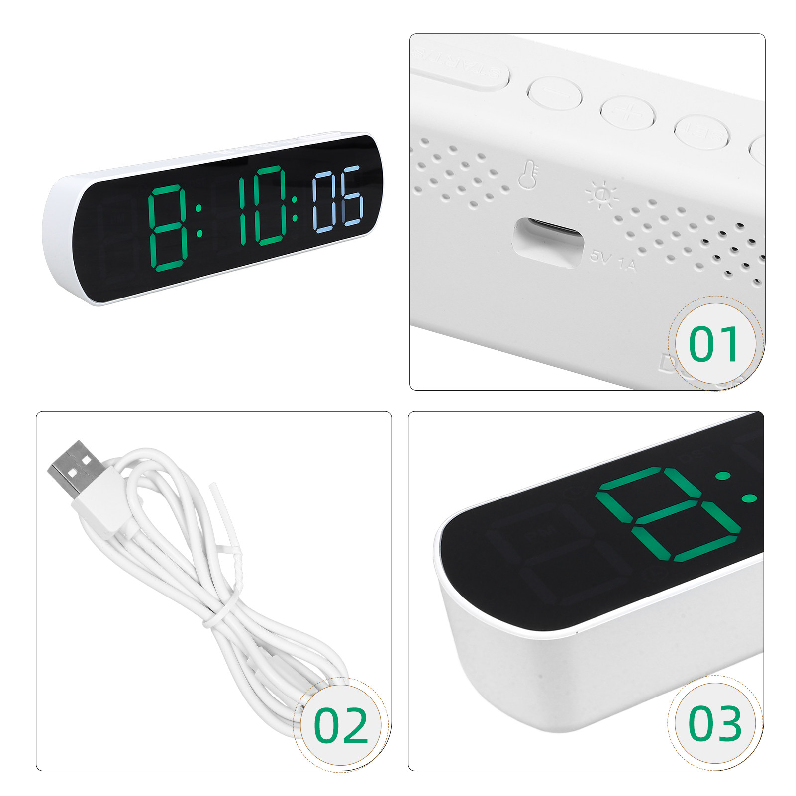 LED Digital Alarm Clock Compac - Desk Setup Living Room review and price
