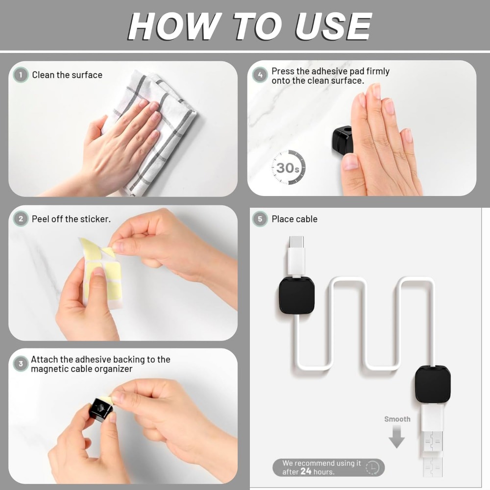 Magnetic Cable Clips for Cord  - Desk Setup Cable Management review and price