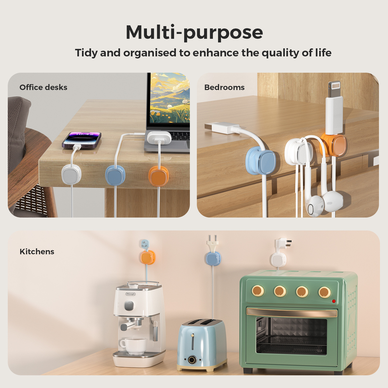 adhesive cable organizer Cable - Desk Setup Cable Management review and price