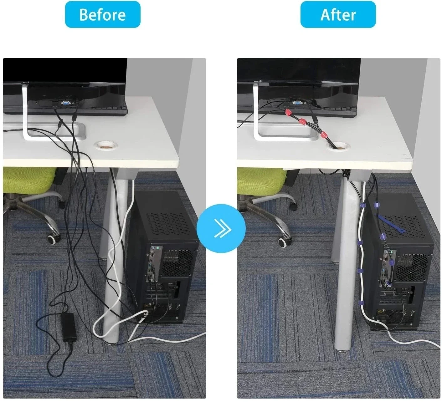 10/30/50PCS USB Cable Organize - Desk Setup Cable Management review and price