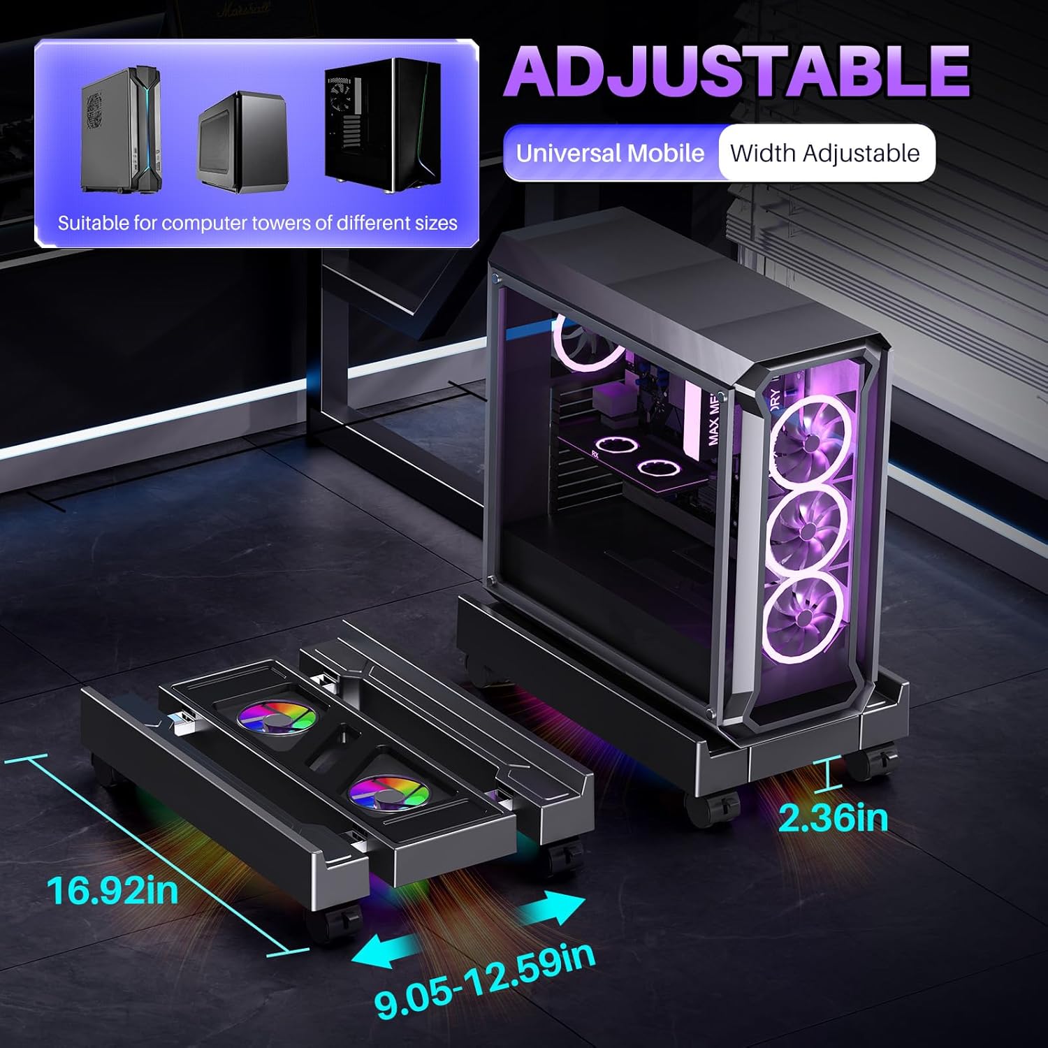 Adjustable Computer CPU Holder - Desk Setup Rgb review and price