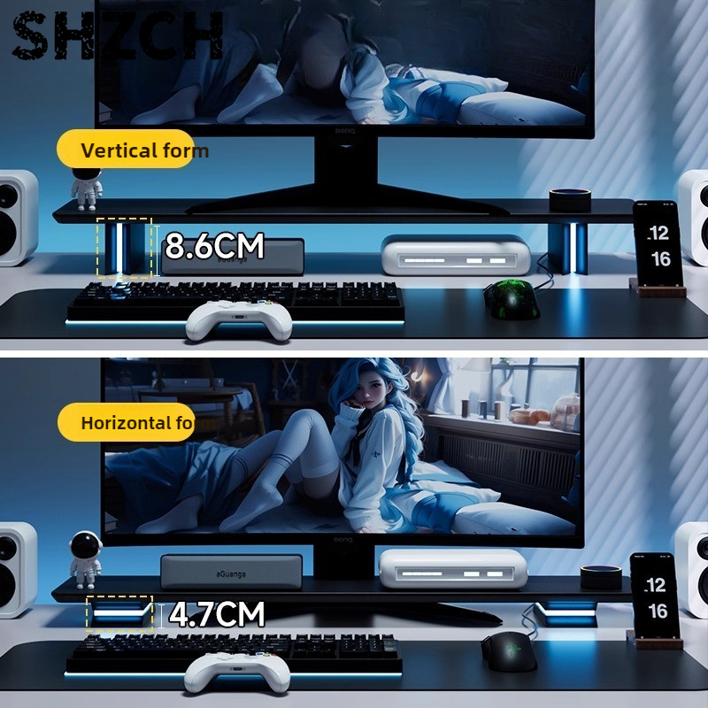 RGB Monitor Stand Ergonomic Co - Desk Setup For Laptop And Monitor review and price