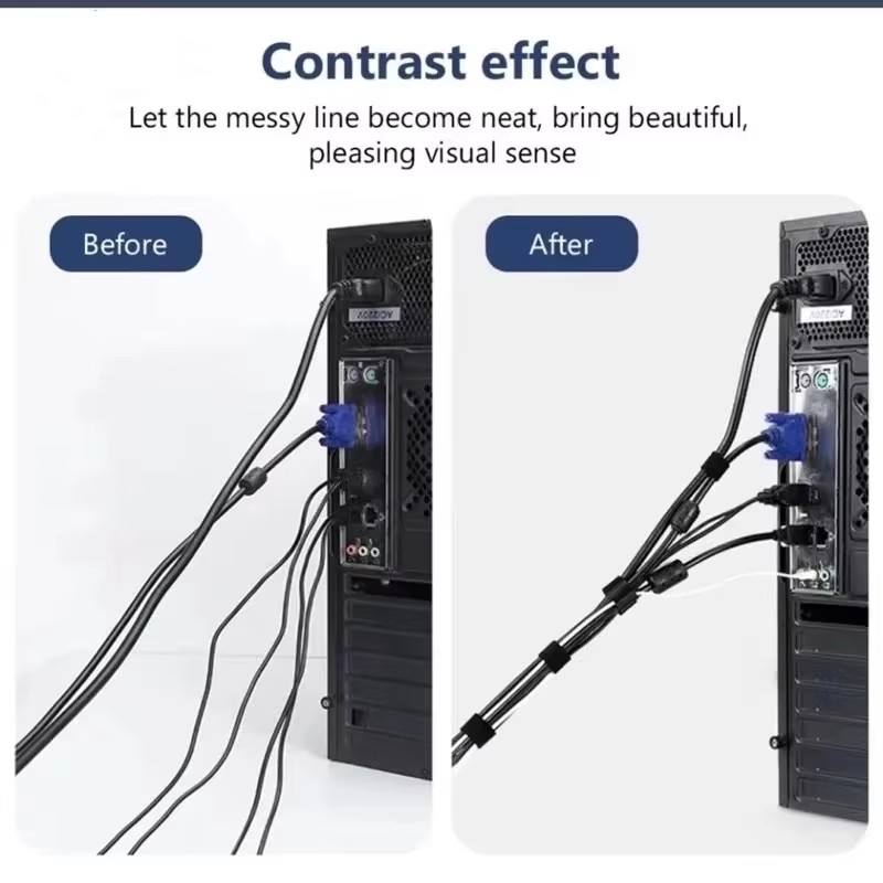 Cable Organizer Ties Tearable  - Desk Setup Cable Management review and price