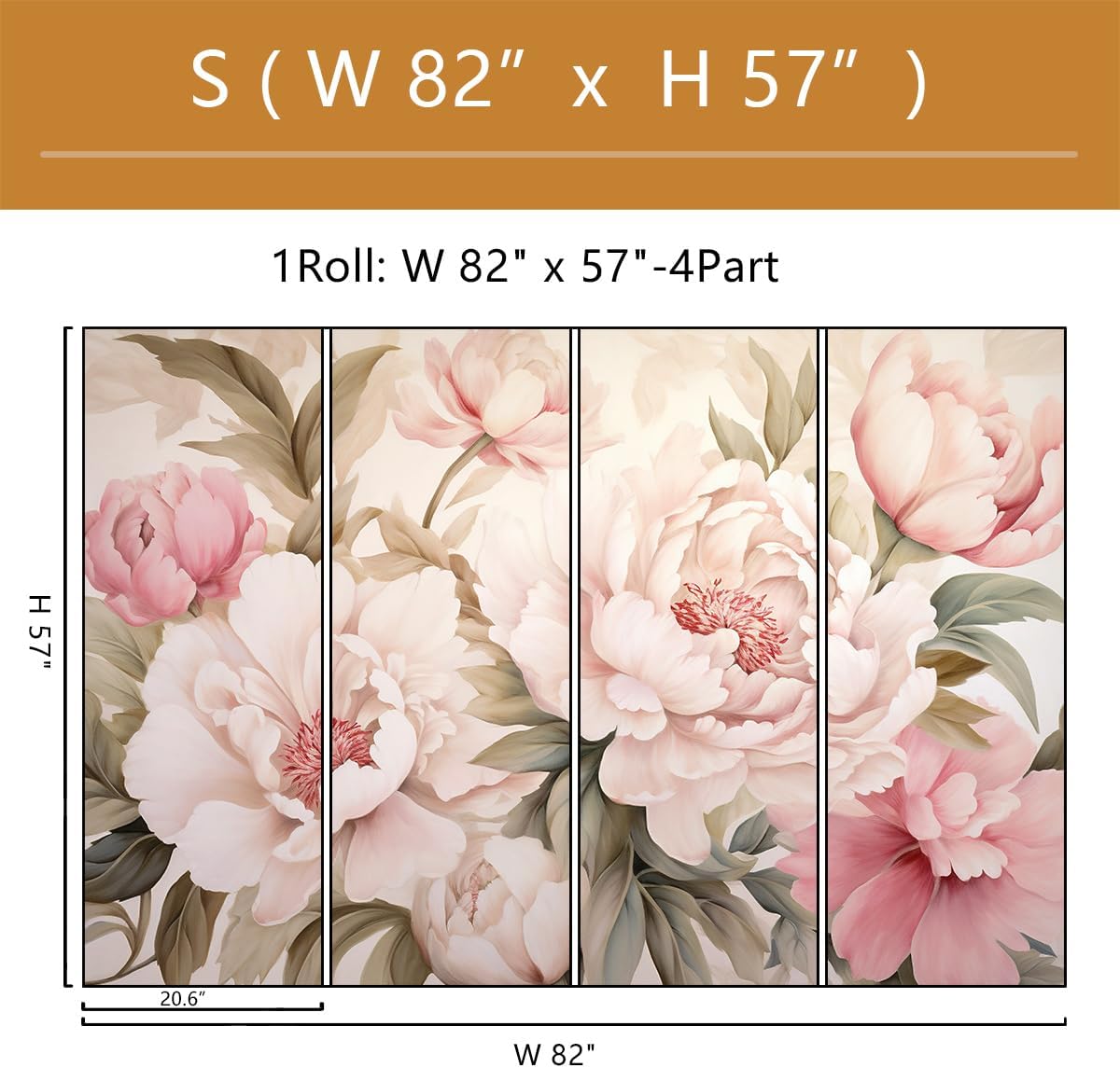 Elegant Peony Floral Mural Wal - Desk Setup Modern review and price