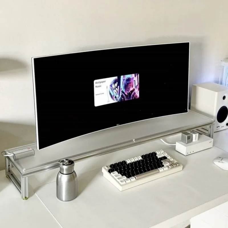 Aluminum Monitor Stand Acrylic - Desk Setup For Laptop And Monitor review and price