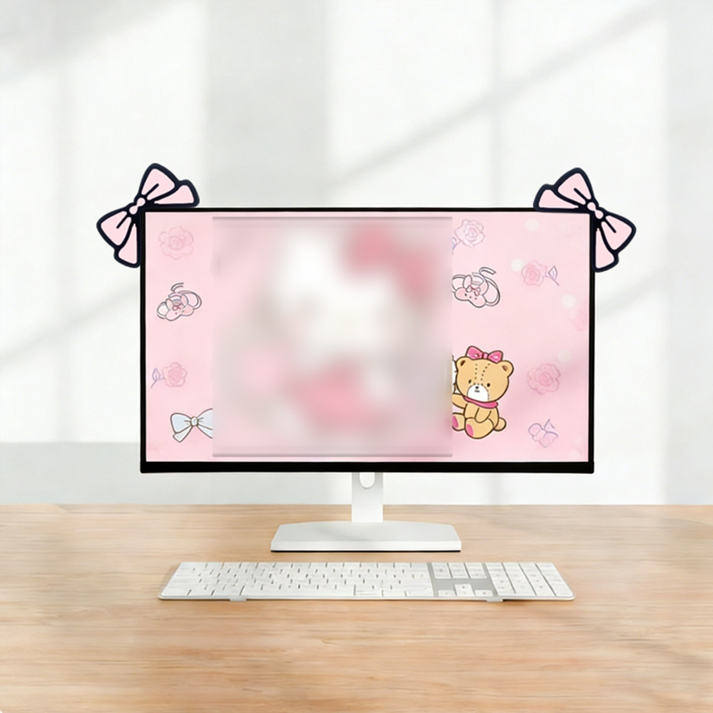 Cute Pink Bow Monitor Decor Ka - Desk Setup For Laptop And Monitor review and price