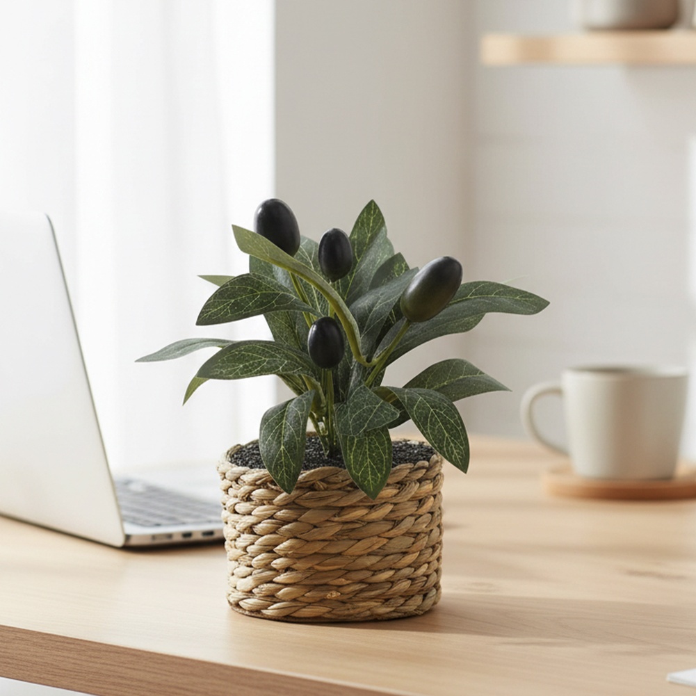 Artificial Plants Pocket Olive - Desk Setup At Home review and price