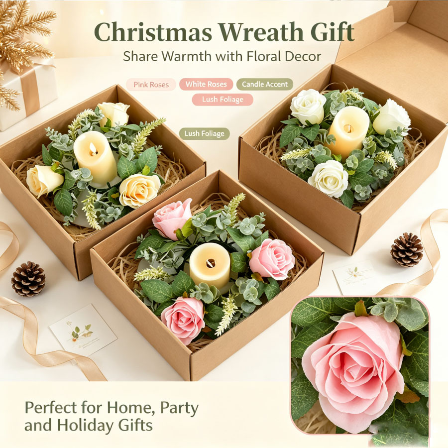 Artificial Rose Wreath Shaped  - Desk Setup At Home review and price