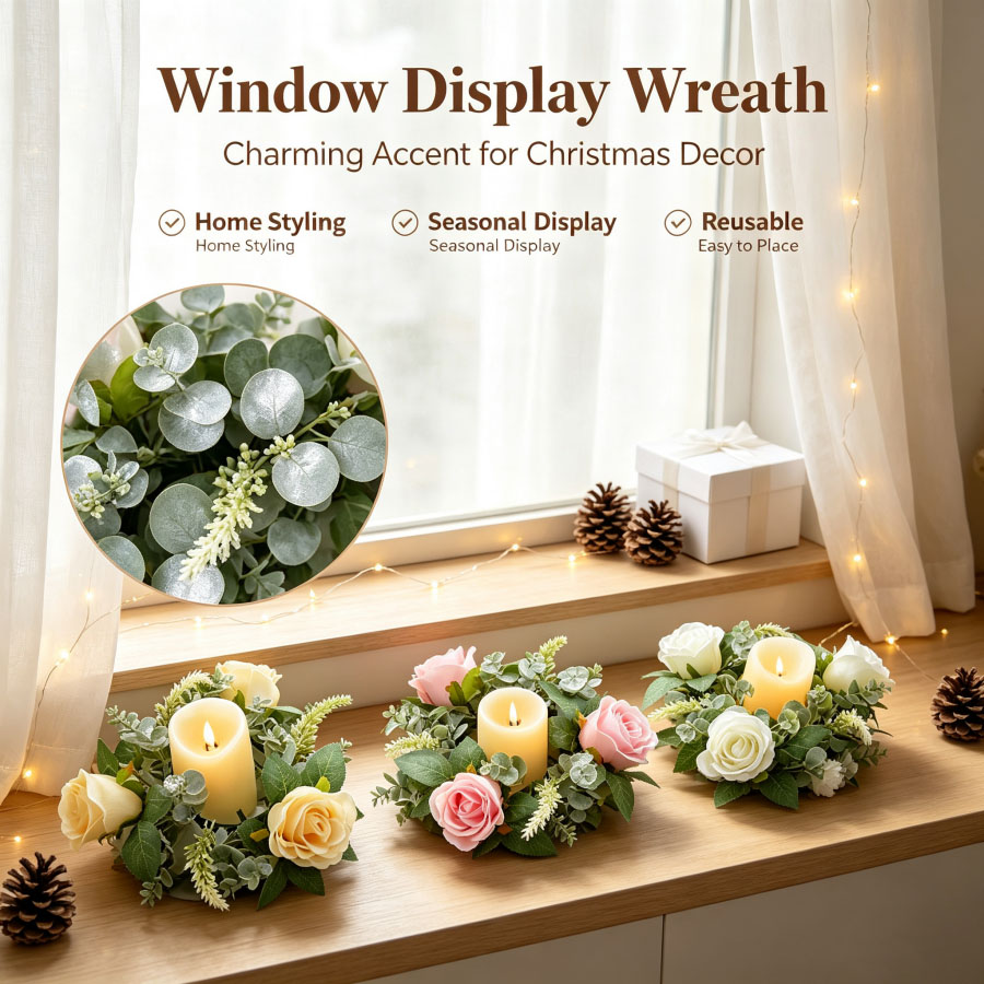 Artificial Rose Wreath Shaped  - Desk Setup At Home review and price
