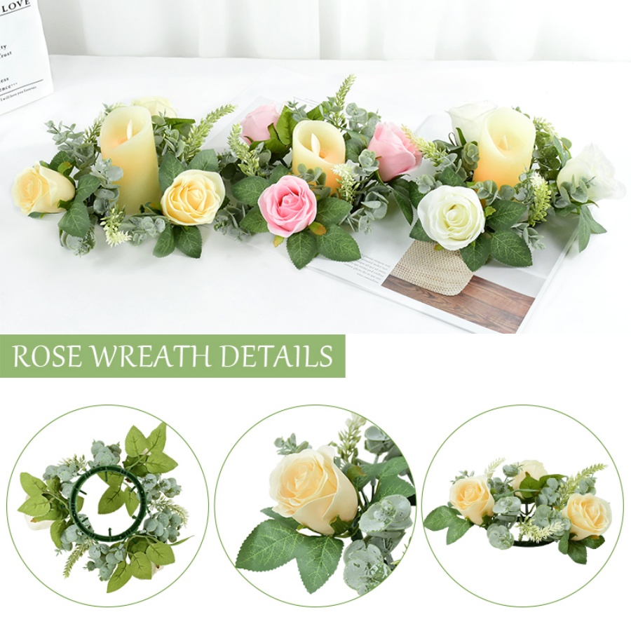 Artificial Rose Wreath Shaped  - Desk Setup At Home review and price