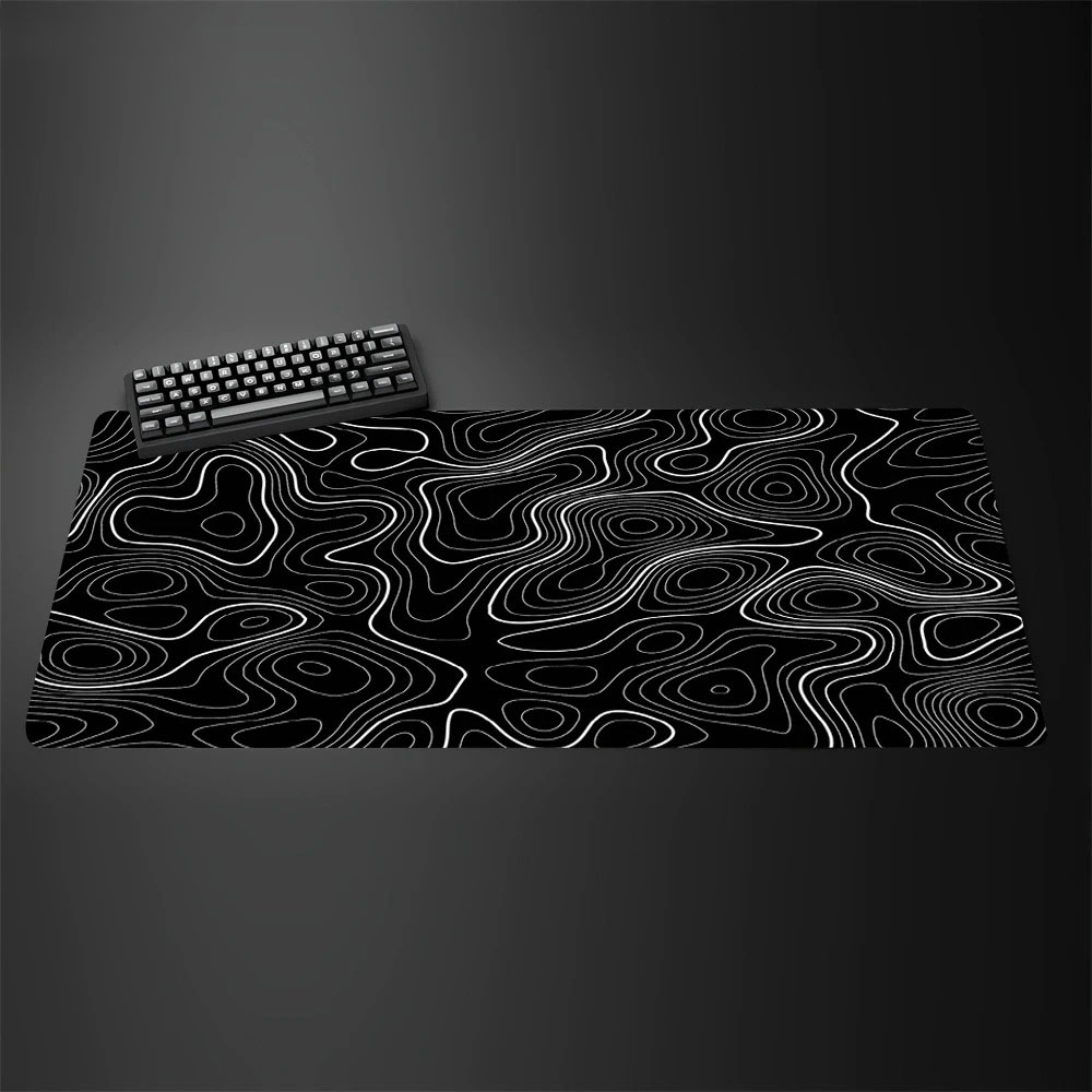 Topographic Map Large Gaming M - Desk Setup Black And White review and price