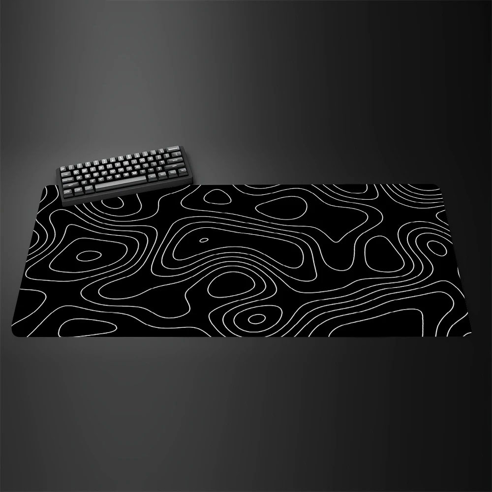 Topographic Map Large Gaming M - Desk Setup Black And White review and price