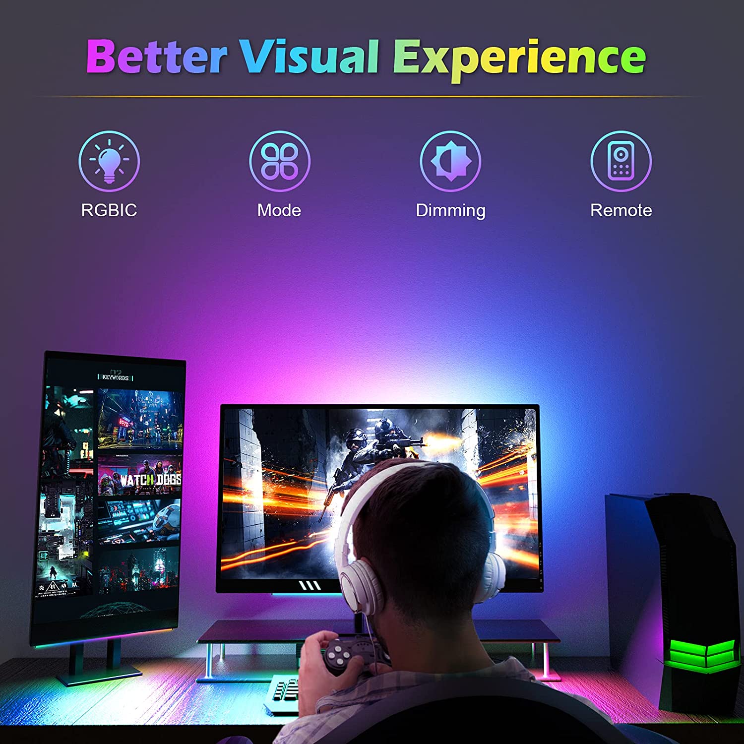 Under Monitor Light Bar RGB Dr - Desk Setup Rgb review and price